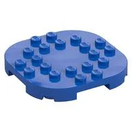 Plate Round Corners 6 x 6 x 2/3 Circle with Reduced Knobs, Blue