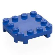 Plate Round Corners 4 x 4 x 2/3 Circle with Reduced Knobs, Blue