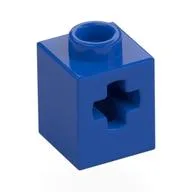 Technic Brick 1 x 1 with Axle Hole, Blue