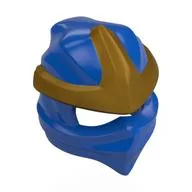 Wrap with Forehead Ridge with Gold 3 Point Emblem, Bow in Back Pattern, Blue