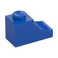 Brick Curved 2 x 1 with Inverted Cutout, Blue
