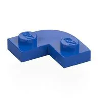 Plate Round Corner 2 x 2 with 1 x 1 Cutout, Blue