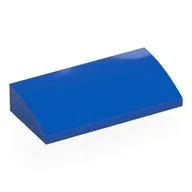 Brick Curved 2 x 4 x 2/3 No Studs, with Bottom Tubes, Blue