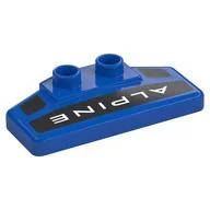 Duplo Rear Spoiler 2 x 4 x 1 / 2 with 'ALPINE' Print, Blue