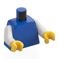 Torso, White Arms, Yellow Hands [Plain], Blue