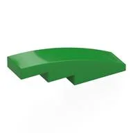 Brick Curved 4 x 1 No Studs [Stud Holder with Symmetric Ridges], Bright Green