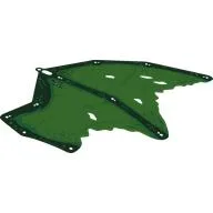 Wing, Large, Left with Dark Green Print, Bright Green
