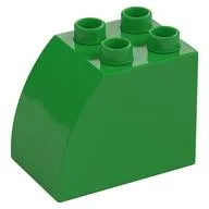 Duplo Brick 2 x 3 x 2 with Curved Top, Bright Green