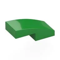 Brick Curved 2 x 1 No Studs [1/2 Bow], Bright Green