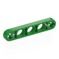 Technic Beam 1 x 5 Thin with Axle Holes on Ends, Bright Green