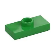 Plate Special 1 x 2 with 1 Stud with Groove and Inside Stud Holder (Jumper), Bright Green