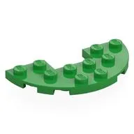 Plate Round Half 3 x 6 with 1 x 2 Cutout, Bright Green