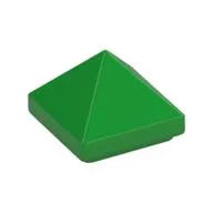 Brick Sloped 45° 1 x 1 x 2/3 Quadruple Convex [Pyramid], Bright Green