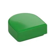 Tile Round 1 x 1 Half Circle, Bright Green
