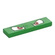 Tile 1 x 4 with Red Eyes (Bowser) Print, Bright Green