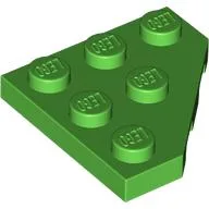 Wedge Plate 3 x 3 Cut Corner, Bright Green