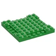 Plate Special 8 x 8 x 2/3 with Four 1 x 4 Recessed Edges, Bright Green
