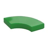 Tile 2 x 2 Curved, Macaroni, Bright Green