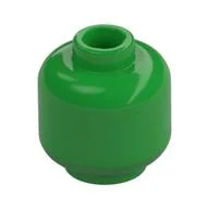 Minifig Head [Plain] [Vented Stud - 2 Holes], Bright Green