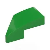 Brick Wedged, Curved 2 x 1 with Stud Notch Right, Bright Green