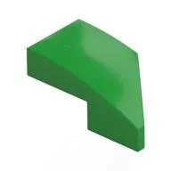 Brick Wedged, Curved 2 x 1 with Stud Notch Left, Bright Green