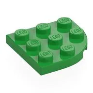 Plate Round Corner 3 x 3, Bright Green