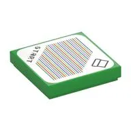Tile 2 x 2 with 'Start', Pipe, and Barcode Print (Sticker), Bright Green