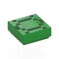Tile 1 x 1 with Green Pixelated DNA Molecule Print, Bright Green