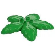Duplo Plant Tree Leaves with 4 Top Studs, Bright Green