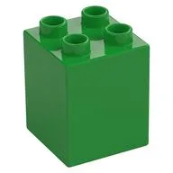 Duplo Brick 2 x 2 x 2, Bright Green