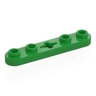 Technic Plate 1 x 5 with Smooth Ends, 4 Studs and Centre Axle Hole, Bright Green