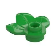 Plant, Plate 1 x 1 Round with 3 Leaves, Bright Green