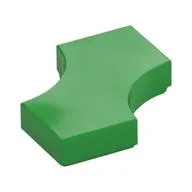 Tile Special 2 x 2 with 2 Quarter Round Cutouts, Bright Green
