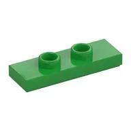 Plate Special 1 x 3 with 2 Studs with Groove and Inside Stud Holder (Jumper), Bright Green