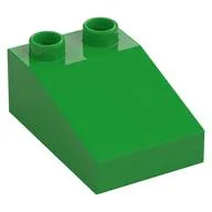 Duplo Brick 3 x 2 Slope 33°, Bright Green