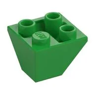 Brick Sloped Inverted 45° 2 x 2 Double Convex, Bright Green