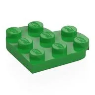 Plate Angled 3 x 3 with Heart Shape, Bright Green