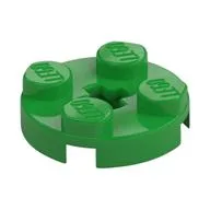 Plate Round 2 x 2 with Axle Hole Type 1 (+ Opening), Bright Green