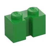 Brick Special 1 x 2 with Groove, Bright Green