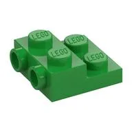 Plate Special 2 x 2 x 2/3 with Two Studs On Side and Two Raised [Half Hollow Anti-stud] - Updated Version, Bright Green