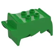 Duplo Brick, Hair, 2 x 2 Top Studs, Spiked to Side, Spiked Bangs, Bright Green