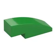 Brick Curved 3 x 1 No Studs, Bright Green