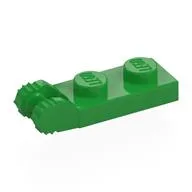 Hinge Plate 1 x 2 Locking with 2 Fingers On End, without Groove, 7 Teeth, Bright Green