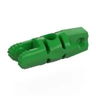 Hinge Cylinder 1 x 3 Locking with 1 Finger and 2 Fingers On Ends, with Hole, 7 Teeth, Bright Green