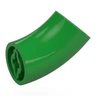 Brick Round 2 x 2 D. Tube with 45° Elbow and Axle Holes (Crossholes) at Each End [LONG], Bright Green