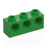 Technic Brick 1 x 3 [3 Pin Holes], Bright Green