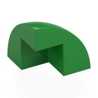 Brick Round Corner, Curved 2 x 2 x 1 2/3 Quarter Dome with 1 Cutout, Bright Green
