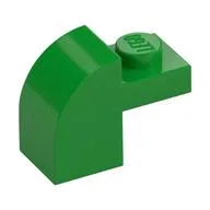 Brick Curved 1 x 2 x 1 1/3 with Curved Top, Bright Green