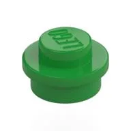 Plate Round 1 x 1 with Solid Stud, Bright Green