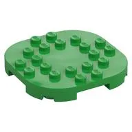 Plate Round Corners 6 x 6 x 2/3 Circle with Reduced Knobs, Bright Green